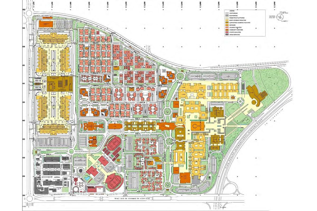 Al Imam University campus site plan showing the renovation scope